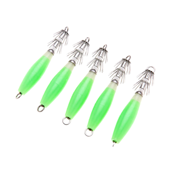 10cm 15g Glow-in-The-Dark Double Wire Metal Octopus Squid Jig Hook Luminous Swim Bait for Saltwater Fish – Metal Jig – view 1