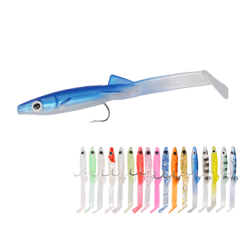 Quality 70mm 2.2g Paddle Tail Sand Eel Fishing Lure Top Soft Sea Eel Bait for Freshwater Fish for Ocean Boat River Fishing – Soft Lure – view 1