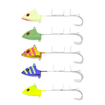 New 15g Lead Jig Head Double Hook Fishing Hooks Luminous Hairtail Root Lure Insect Bait Lake – Metal Jig – view 1