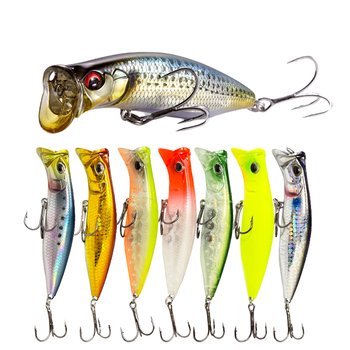80mm 12g Topwater Whopper Popper Fishing Lure ABS Cup Mouth Surface Wobbler Saltwater Bass Trout Artificial Bait Pesca Supplies – Popper – view 1