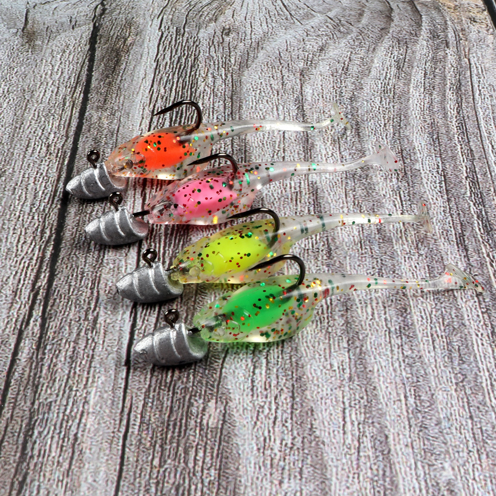 Cheery 5cm 0.8g Floating Paddle T-Tail Shad Ajing Fishing Lure Rockfish Plastic Soft Lure Mini Worms Artificial Bait Bass – Worms & Grubs – view 5
