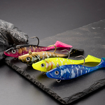 Cheery Soft PVC Salmon with Treble Hooks-Artificial Soft Bionic Bait for Sea Bass Catfish Freshwater/Saltwater Fishing – Soft Lure – view 1