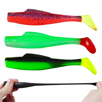 Cheery New 8.5cm 4.8g 6pcs/bag TPE Soft Fishing Lure T Tail Fishing Soft 15 Colors Bionic Saltwater Freshwater Black Bass Catfis – Soft Lure – view 1