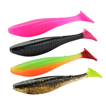 Cheery Wholesale Soft Lure 8cm/5g 7pcs/bag T Tail Shad Bait Artificial Big Soft Plastic Lure – Soft Lure – view 1