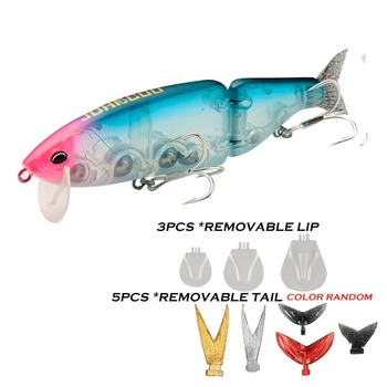 Cheery 135MM 160MM 190MM Wobblers Fishing Lure Built-in Sound Beads Multi Jointed Swim Baits Floating Minnow Lure Artificial Har – Minnow – view 1