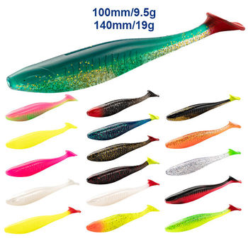 Cheery Wholesale 5/4pcs Per Pack Artificial Soft Lures Fishing 10cm 14cm Floating Fish T Tail Worm Baits for Freshwater Fish & C – Soft Lure – view 1