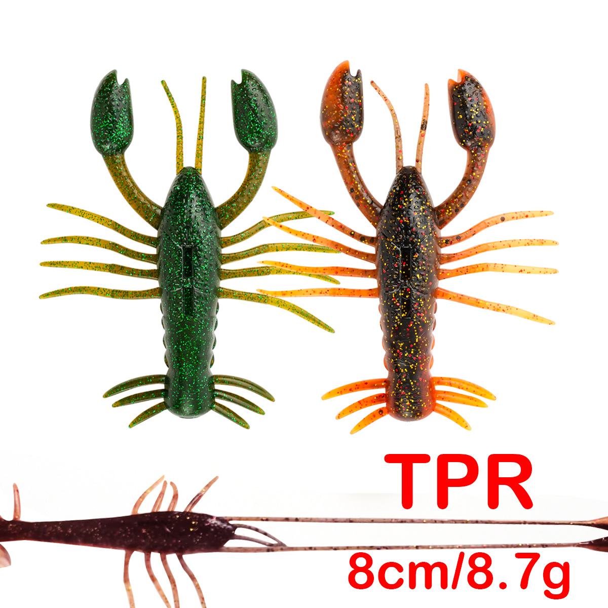 Cheery Stainless Steel Luya Soft Shrimp Floating Swaying 8cm/8.7g Ned Inverted Fishing Bass Artificial Soft Bait 4 Pack Without – Soft Lure – view 1