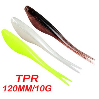 Cheery Guosong Wholesale Fork Tail 12cm 10g Floating Silicone Soft TPR Bait Lure Saltwater Jerk Shad Baits for Pike Fishing – Soft Lure – view 1