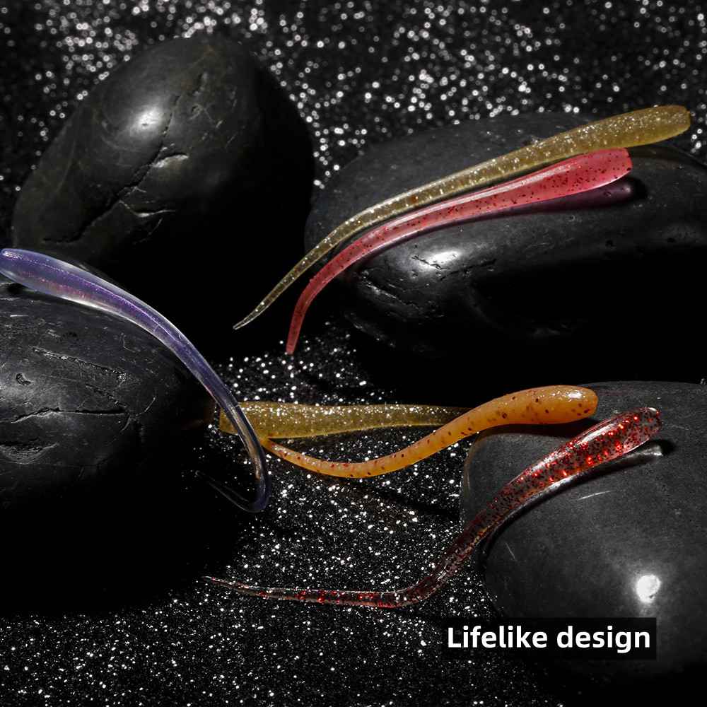 Cheery Weihai Factory Straight Tail Soft Fishing Lure TPR Material 6.5cm0.34g Single Tail Pin Tail Artifical Plastic Soft Bait – Worms & Grubs – view 3