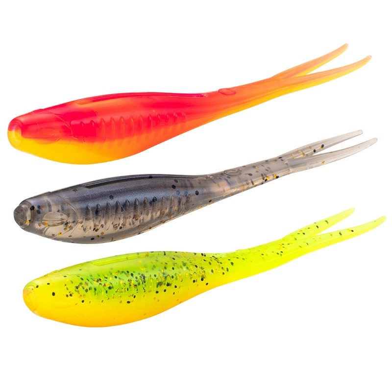 Cheery 2025 New 8cm 2.66g Artificial Fish Bait Fork Split Tail Soft Environmentally Friendly Material Fish Bait – Worms & Grubs – view 5
