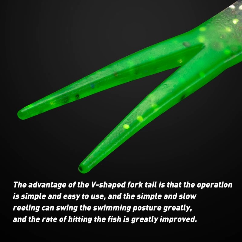 Cheery 2025 New 8cm 2.66g Artificial Fish Bait Fork Split Tail Soft Environmentally Friendly Material Fish Bait – Worms & Grubs – view 2