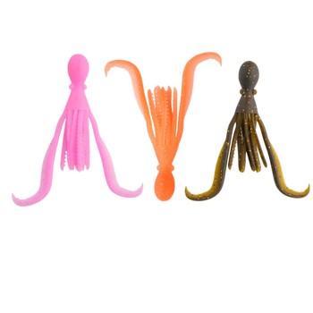 Cheery High Quality 4.9g Artificial Squid Jig 5 Colors Luminous 95mm Soft Fishing Lure TPR Material Squid Soft Lure for Shore Fi – Soft Lure – view 1