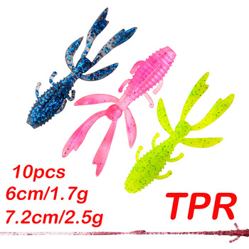 Cheery TPR Floating Water Shrimp BAIT 10pcs1.7g/6cm 2.5g/7.2cm Lure Artificial Soft Bait Bionic Ned Inverted Bass – Soft Lure – view 1