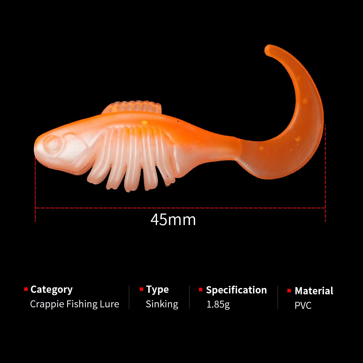 Cheery 15pcs/bag Artificial 4.5cm Soft Bait Bionic Worm Curly Tail Lure for Saltwater Marlin Bass Shark Ocean Boat Fishing PVC f – Soft Lure – view 2