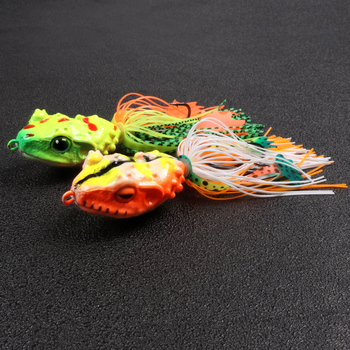 Cheery TEUKIM 5cm 11g Hard Body Floating Frog with Hooks Artificial Fishing Lure for Bass Pesca Snakehead Lures – Hard Lure – view 1