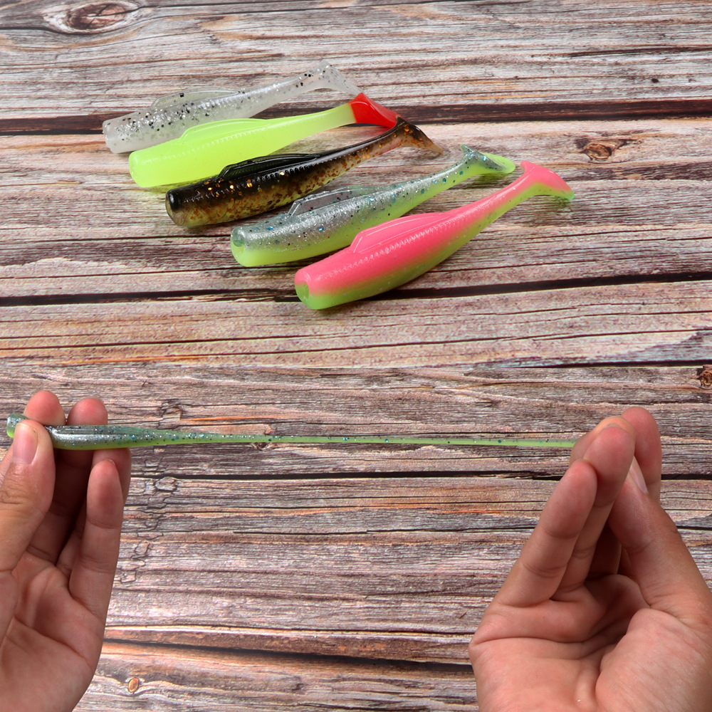 Cheery WholesaleTDR 6pcs/lot Soft Grubs 6cm 2.3g T Tail Lure Soft Lure Swim Bait Fishing Lures Trout Silicone Artificial Plastic – Worms & Grubs – view 2