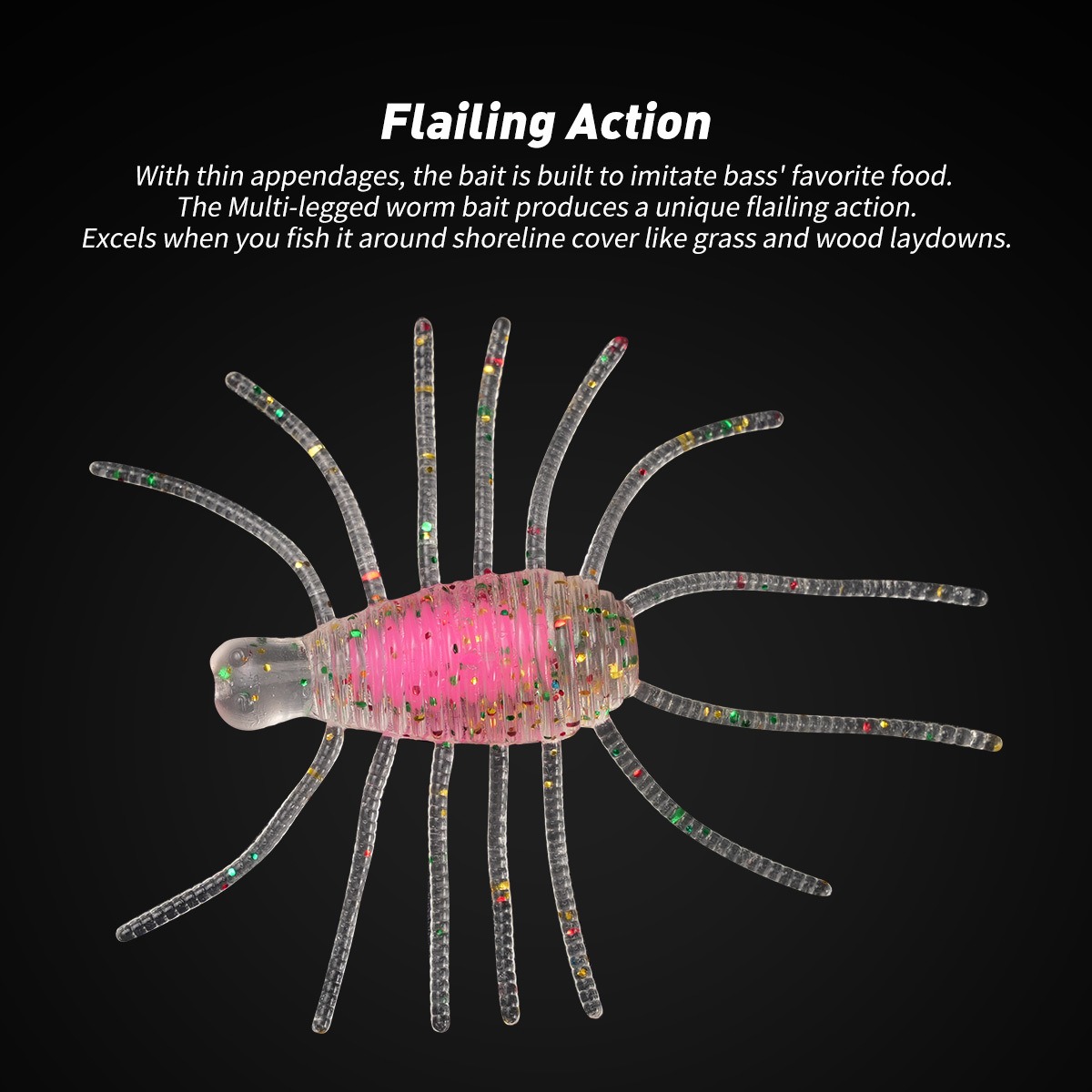 Cheery New TPR Noctilucent Bait 20pcs/box 2.7 cm Maggot Bionic Soft Bait Fishing Bug Bait Artificial Bionic Luminous Floating – Soft Lure – view 4