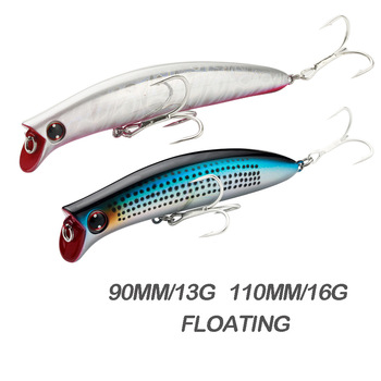 Cheery High Quality 90mm/13g 110mm/16g 8color Artificial Floating Topwater Hard Plastic Popper Floating Minnow 3D Eye Hard Fishi – Minnow – view 1