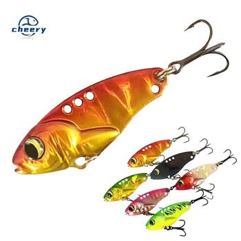 CHEERY 5g-10g Lead-Coated Copper Artificial Hard Bait Vibration Trembling Jack Vib Sequin Lure Hooks Fishing for Mandarin Fish – Hard Lure – view 1