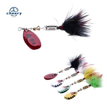 CHEERY Wholesale 70mm Metal Spoon Spinner Bait 5.5g Ocean Boat Fishing Lure with Feather Hook for River Lake and Stream – Metal Jig – view 1