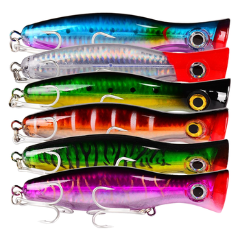 13cm 43g Saltwater Popper Lures GT Tuna Surf Fishing Floating Artificial Soft Bait Lure Kit – Soft Lure – view 1
