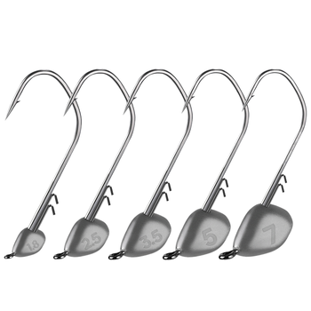 New Arrival 1.8g 2.5g 3.5g 5g 7g Lead Head Fishing Hook Barbed Jig for Trout Soft Worm Lure for Sea Fly Fishing Techniques – Soft Lure – view 1