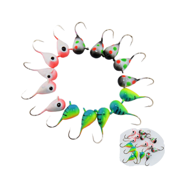 Wholesale JY FISHING Glow Tungsten Head Ice Fishing Jigs for Walleye Winter Fishing Lures River Stream Ice Eye Abdominal Eye – Metal Jig – view 1