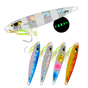 Palmer 30g Shore Casting Glow Jigging Lure Luminous Slow Pitch Saltwater Metal Fishing Jigs Printed Swivel Hook – Metal Jig – view 1