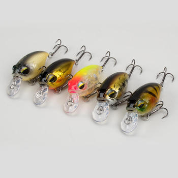 CHEERY8.8g/43mm Crank Lure with Treble Hooks ABS Material for Bass Trout Pike & Carp Saltwater & Freshwater Fishing – Hard Lure – view 1