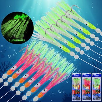 Vikinger Soft Octopus Lure Rig 14.5g 180cm Line 6pcs Trolling Tackle Fishing Hooks Artificial Hard Bait Minnow Saltwater Fish – Soft Lure – view 1