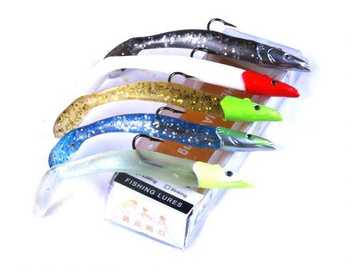 Free Shipping Lead Head Jig Bottom Bait Soft Plastic Fishing Lure for Ocean Boat Fishing Bass/Perch & Carp 19g 11cm – Soft Lure – view 1