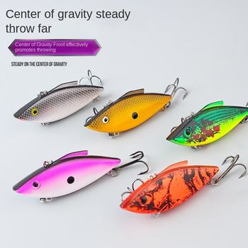 Cheery 65mm 75mm Bionic Vibs Double Hook Vibra Lure Reflective ABS Hard Lure Perch Snapper Tilapia Bream Cod River Stream – Hard Lure – view 1