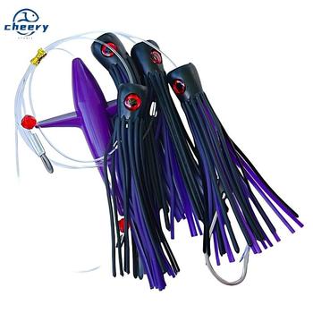 CHEERY Big Game Saltwater Fishing Trolling Topwater Hard Bait 210g 155mm/6inch Rigged Set Mesh Bag Tuna Bird Marlin Teaser Mahi – Popper – view 1