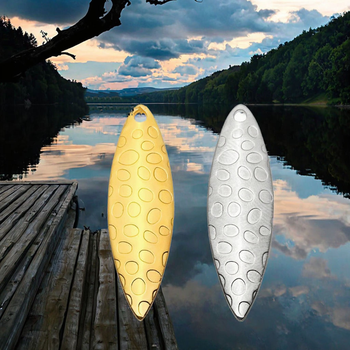 Fishing Lures DIY Metal Blades Gold Silver Spoon Lure Spinner Baits for Lure Making Ocean Boat Fishing Bass Trout Pike Printed – Metal Jig – view 1