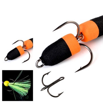 Cheery Floating Foam Bait Jig Hooks Three Anchor Barbed Hooks Bass Fishing High Carbon Steel Material Bottom Fishing Ocean Beach – Metal Jig – view 1