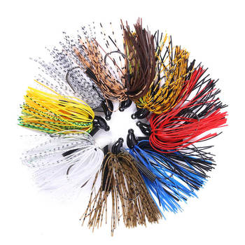 Cheery 10g Metal Skirt Lure Sinking Artificial Hard Bait Jig Head with Hooks for Sea Bass Bass Marlin-Freshwater Bottom Fishing – Metal Jig – view 1