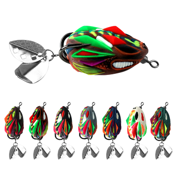 SNEDA New Silicone Frog Lure with Double Blades-Realistic Topwater Bait for Long Cast Snakehead & Bass Fishing Lake Stream River – Soft Lure – view 1