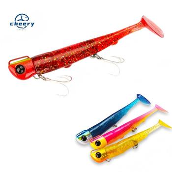 CHEERY T Tail Jig Head Soft Fishing Lure 110mm 35g Long Casting Saltwater Artificial Bait Seabass Sinking Jigging Set – Soft Lure – view 1
