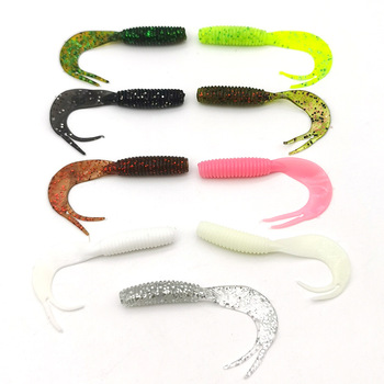 Lure Forked Tail Coiled Tail Flexible Elastic Soft Stainless Steel Artificial Bait Long-Cast Bass Snakehead Hooks Fishing – Soft Lure – view 1