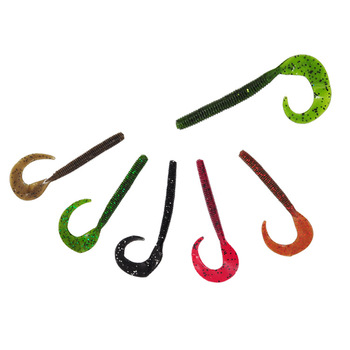 Lure Curl Tail Soft Bait 25g Multi-color Bionic Artificial Soft Bait for Bass Long-Cast Fishing Stainless Steel 10 Pack – Soft Lure – view 1