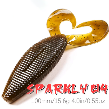 Peanut-Shape Double-Tail Artificial Soft Bait 10cm Fishy Salty Scent Sea Fishing Lure for Bass Mandarin Fish Snakehead 2 Pieces – Soft Lure – view 1
