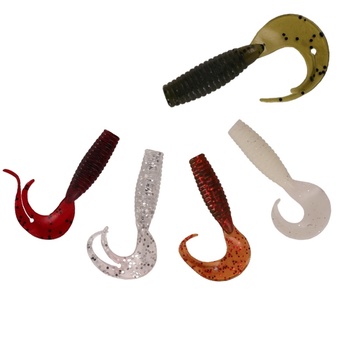 Export Worm Tail Soft Lures Multi-color Bionic Artificial Lures Bass Black Fish Helical-pattern Long-cast Lure Stainless Steel – Soft Lure – view 1