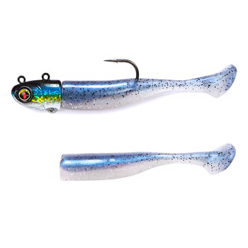 Lead Sea Fishing Jig Head Hook + T-Tail Soft Bait Set Long-Range Lure Soft Worm Bait for Sea Bass – Soft Lure – view 1
