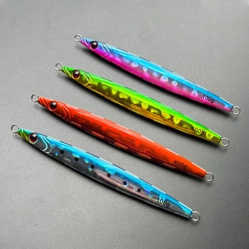 Lure Night-Luminous Fast-Sinking Metal Jig Lure 100g-400g Sea Fishing Iron Plate Bare Plate Quick-Pull Long Strip Artificial – Metal Jig – view 1