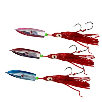 Lure Metal Jig Full-Water-Column Slow-Roll Octopus Bionic Biomimetic Laser Lead Saltwater Fish Bait Double-Hook Soft Artificial – Soft Lure – view 1