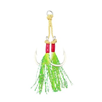 5x Strengthened Large-Bait Jig Hooks Luminous Wire Anti-Snag Design Double Hook for Sea Rock Lure Fishing-Mackerel Target – Metal Jig – view 1