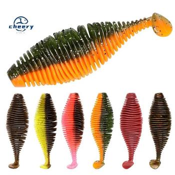 CHEERY Threaded Caterpillar T-Tail Stainless Steel 4-Piece 75cm Black Pit Bass Freshwater/Saltwater Artificial Soft Bait – Soft Lure – view 1