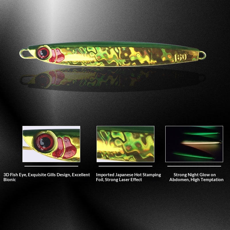 Bestseller Slow-Rolling Iron Plate Lead Fish Luminous Lure Sea Fishing Boat Fishing Mackerel Metal Artificial Bait – Hard Lure – view 3