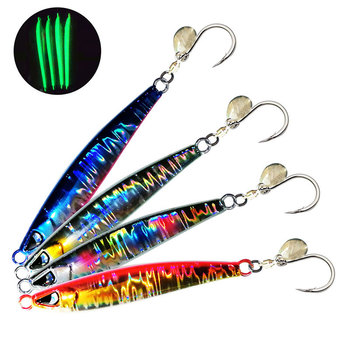Shore Casting Iron Plate Fast-Sinking Night-Glow Lead Lure 60g/80g/100g for Spanish Mackerel Grouper Cod Cutlassfish-Sea Fishing – Lure – view 1