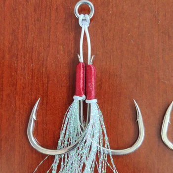 Bestseller Iron Plate Hook Built-in Soft Steel Wire Bright Finish High Tensile Strength Double Hook Lure Sea Fishing Boat – Soft Lure – view 1